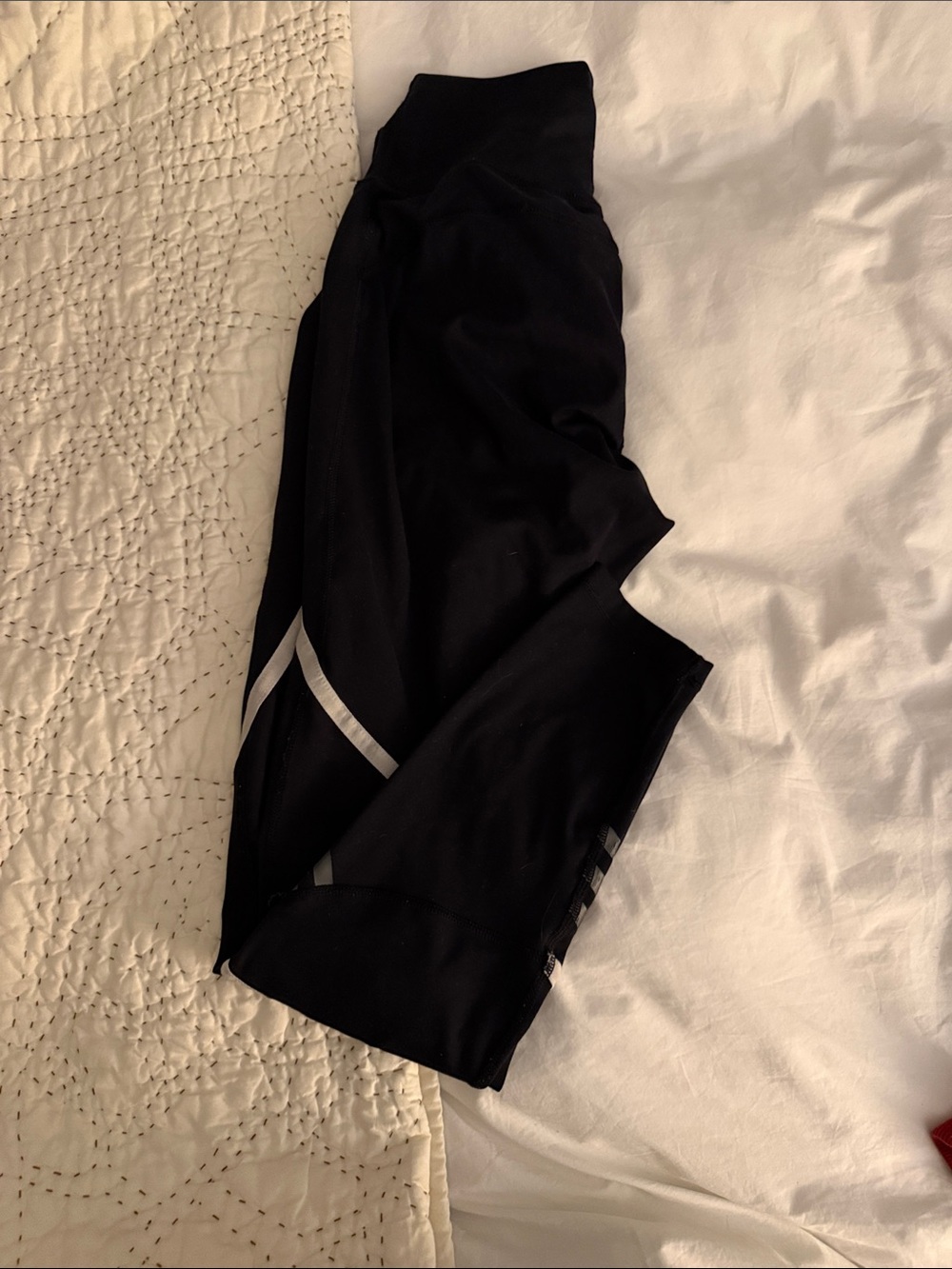 adidas Black Women's Leggings with Reflective Stripe